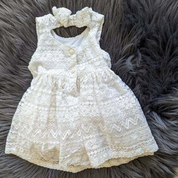 Children's Place White Lace infant girls dress sz 6-9M - Picture 4 of 5